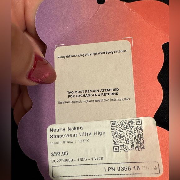 Fabletics Nearly Naked Shapewear Ultra High Waist Booty Lift Short Sz 1x/2x - Picture 8 of 8